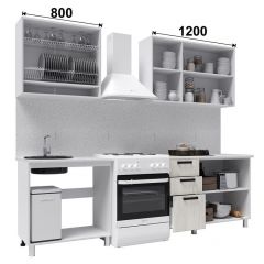 Кухня ДИОР 2 м со стеклом (белый/дуб крафт белый) в Можге - mozhga.mebel24.online | фото 2