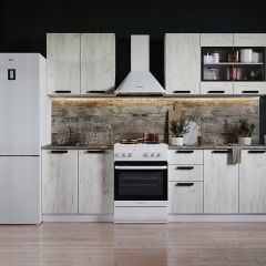 Кухня ДИОР 2 м со стеклом (белый/дуб крафт белый) в Можге - mozhga.mebel24.online | фото