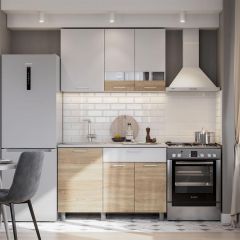 Кухонный гарнитур КГ-4 (1200) Белый/Дуб Сонома в Можге - mozhga.mebel24.online | фото