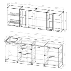 Кухонный гарнитур Лоретта компакт 2200 мм в Можге - mozhga.mebel24.online | фото 2