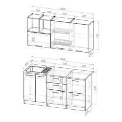 Кухонный гарнитур Надежда стандарт 4 1600 мм в Можге - mozhga.mebel24.online | фото 2