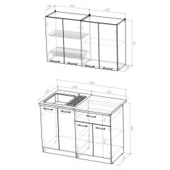 Кухонный гарнитур Ольга лайт 1 1200 мм в Можге - mozhga.mebel24.online | фото 2