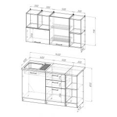 Кухонный гарнитур Ольга медиум 3 1400 мм в Можге - mozhga.mebel24.online | фото 2