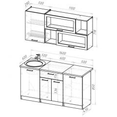 Кухонный гарнитур Паола стандарт 1600 мм в Можге - mozhga.mebel24.online | фото 2