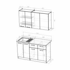 Кухонный гарнитур Полина медиум 1400 в Можге - mozhga.mebel24.online | фото 3