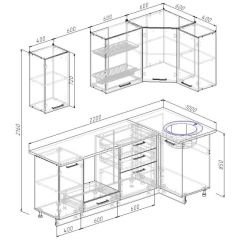 Кухонный гарнитур угловой Бланка 2200х1000 (Стол. 26мм) в Можге - mozhga.mebel24.online | фото 3