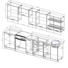 Кухонный гарнитур Вегас 3000 (Стол. 26мм) в Можге - mozhga.mebel24.online | фото 2