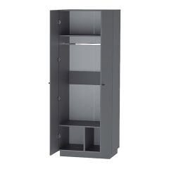 Квадро ШК-1 Шкаф 2дв. (ЛДСП графит) в Можге - mozhga.mebel24.online | фото 2