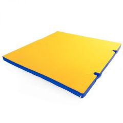 Мат гимнастический 1х1х0,05м с вырезом под стойки цв. синий-желтый в Можге - mozhga.mebel24.online | фото