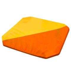 Мат гимнастический 1,3x1,3x0,05м складной скошенные углы цв.оранжевый-желтый в Можге - mozhga.mebel24.online | фото 1