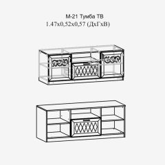 Париж №21 Тумба ТВ (ясень шимо свет/серый софт премиум) в Можге - mozhga.mebel24.online | фото 2