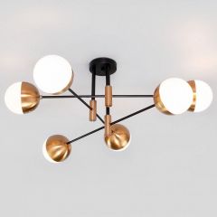 Потолочная люстра Eurosvet Nuvola 70129/6 латунь в Можге - mozhga.mebel24.online | фото