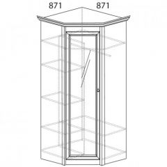 Шкаф угловой №641 "Флоренция" Фасад глухой (угол 871*871) Дуб оксфорд в Можге - mozhga.mebel24.online | фото 2
