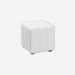 Пуф Тип 1, кожзам белый в Можге - mozhga.mebel24.online | фото
