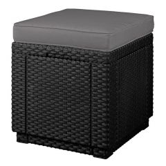 Пуфик Куб с подушкой (Cube with cushion) графит - прохладный серый в Можге - mozhga.mebel24.online | фото