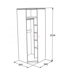 Шкаф 1-но дверный угловой Ольга-13 (840*840) в Можге - mozhga.mebel24.online | фото 2