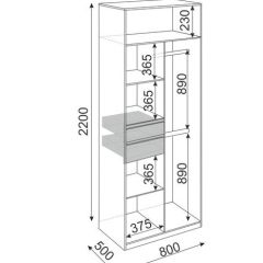 Шкаф 2 двери Глэдис М22 (ЯШС/Белый) в Можге - mozhga.mebel24.online | фото 3