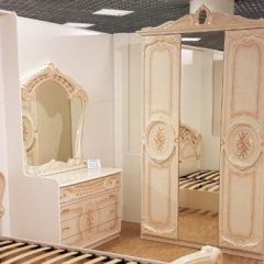 Шкаф 3-х дверный с зеркалами (01.143) Роза (беж) в Можге - mozhga.mebel24.online | фото 3