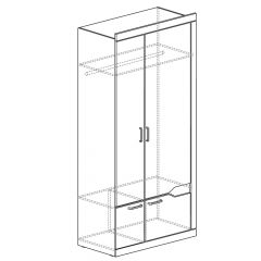 Шкаф для платья и белья 2-дв № 318 Ронда в Можге - mozhga.mebel24.online | фото 2