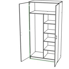 Шкаф двухдверный распашной в Можге - mozhga.mebel24.online | фото