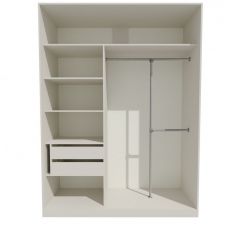 Шкаф-купе 1500 серии NEW CLASSIC K4+K4+B2+PL4 (2 ящика+F обр. штанга) профиль «Капучино» в Можге - mozhga.mebel24.online | фото 2