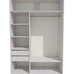 Шкаф-купе 1700 серии SILVER S1+S1+B2+PL2 (2 ящика+1 штанга+1 полка) профиль «Серебро» в Можге - mozhga.mebel24.online | фото 2