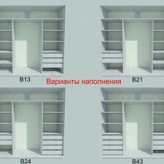 Шкаф-купе 1950 серии SILVER S3+S1+S3Z B22+PL2 (по 2 ящика лев/прав+1штанга+1 полка) профиль «Серебро» в Можге - mozhga.mebel24.online | фото 5