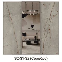 Шкаф-купе 1950 серии SILVER S6+S1+S6Z B22+PL1 (по 2 ящика лев/прав+1 штанга) профиль «Серебро» в Можге - mozhga.mebel24.online | фото 6