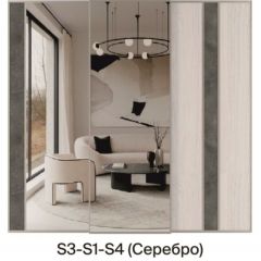 Шкаф-купе 1950 серии SILVER S6+S1+S6Z B22+PL1 (по 2 ящика лев/прав+1 штанга) профиль «Серебро» в Можге - mozhga.mebel24.online | фото 8