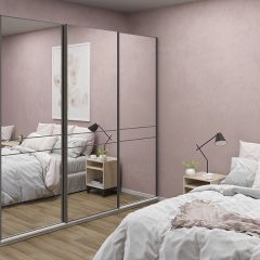 Шкаф-купе 2400 серии SOFT D4+D4+D4+B22+PL1 (по 2 ящика лев/прав+1штанга) профиль «Графит» в Можге - mozhga.mebel24.online | фото