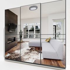 Шкаф-купе 2400 серии SOFT D4+D4+D4+B22+PL1 (по 2 ящика лев/прав+1штанга) профиль «Графит» в Можге - mozhga.mebel24.online | фото 4