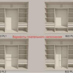 Шкаф-купе 2400 серии SOFT D5+D5+D5+B22+PL4 (по 2 ящика лев/прав+2штанги) профиль «Графит» в Можге - mozhga.mebel24.online | фото 4