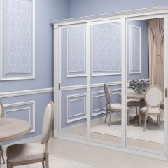 Шкаф-купе 2450 серии NEW CLASSIC K1+K1+K1+B22+PL4 (по 2 ящика лев/прав+F обр.штанга) профиль «Капучино» в Можге - mozhga.mebel24.online | фото