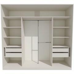 Шкаф-купе 2450 серии NEW CLASSIC K1+K1+K1+B22+PL4 (по 2 ящика лев/прав+F обр.штанга) профиль «Капучино» в Можге - mozhga.mebel24.online | фото 2