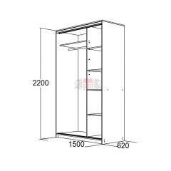 МИРАЖ 15.1 (620) Шкаф для платья и белья в Можге - mozhga.mebel24.online | фото 2