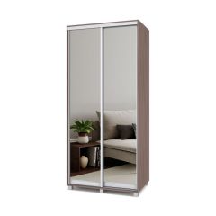 РОЛАНД Шкаф-купе с зеркалами Шимо темный (450*1000) Р403 в Можге - mozhga.mebel24.online | фото