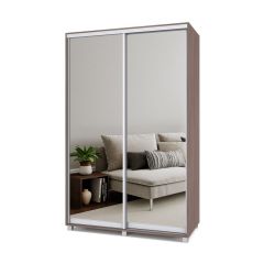 РОЛАНД Шкаф-купе с зеркалами Шимо темный (450*1400) Р443 в Можге - mozhga.mebel24.online | фото