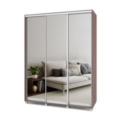 РОЛАНД Шкаф-купе с зеркалами Шимо темный (450*1700) Р473 в Можге - mozhga.mebel24.online | фото