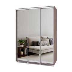 РОЛАНД Шкаф-купе с зеркалами Шимо темный (600*1600) Р663 в Можге - mozhga.mebel24.online | фото