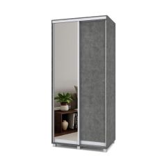 РОЛАНД Шкаф-купе с зеркалом Камень темный (450*1000) Р402 в Можге - mozhga.mebel24.online | фото 2