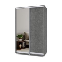 РОЛАНД Шкаф-купе с зеркалом Камень темный (450*1400) Р442 в Можге - mozhga.mebel24.online | фото 2