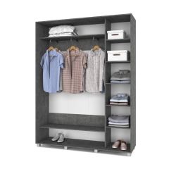 РОЛАНД Шкаф-купе с зеркалом Камень темный (450*1700) Р472 в Можге - mozhga.mebel24.online | фото 2