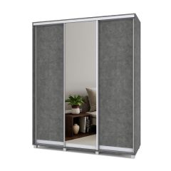 РОЛАНД Шкаф-купе с зеркалом Камень темный (600*1800) Р682 в Можге - mozhga.mebel24.online | фото