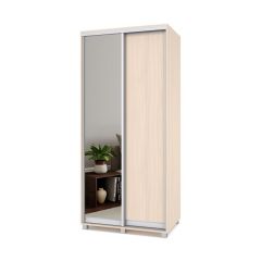 РОЛАНД Шкаф-купе с зеркалом Млечный дуб (450*1000) Р402 в Можге - mozhga.mebel24.online | фото 2