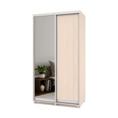 РОЛАНД Шкаф-купе с зеркалом Млечный дуб (450*1200) Р422 в Можге - mozhga.mebel24.online | фото