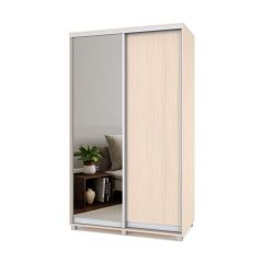 РОЛАНД Шкаф-купе с зеркалом Млечный дуб (450*1300) Р432 в Можге - mozhga.mebel24.online | фото 2