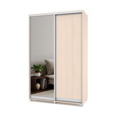 РОЛАНД Шкаф-купе с зеркалом Млечный дуб (450*1400) Р442 в Можге - mozhga.mebel24.online | фото 2