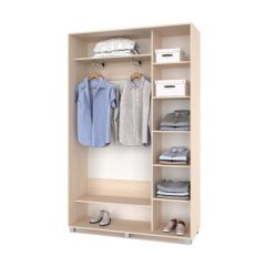РОЛАНД Шкаф-купе с зеркалом Млечный дуб (450*1400) Р442 в Можге - mozhga.mebel24.online | фото 3