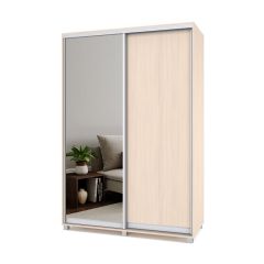 РОЛАНД Шкаф-купе с зеркалом Млечный дуб (450*1500) Р452 в Можге - mozhga.mebel24.online | фото 2
