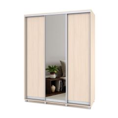 РОЛАНД Шкаф-купе с зеркалом Млечный дуб (450*1700) Р472 в Можге - mozhga.mebel24.online | фото